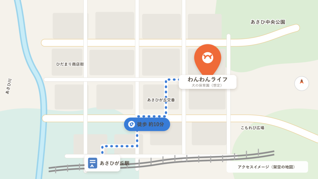 わんわんライフ周辺の地図